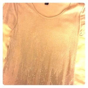 H&M sequin short sleeve blouse